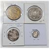Image 2 : LOT OF 4 AMERICAS SILVER COINS MEXICO PERU