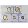 Image 1 : LOT OF 5 USA SILVER COINS 1919-1964