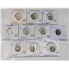 Image 1 : LOT OF 10 UK 3 PENCE SILVER COINS 1889-1920