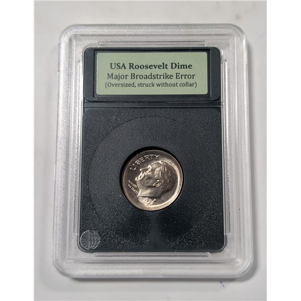 1996 P USA 10 CENT COIN MAJOR BROADSTRIKE ERROR