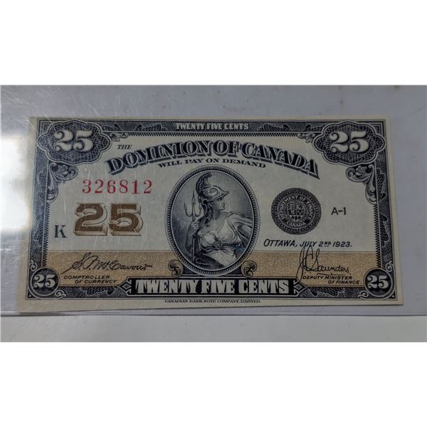 1923 DOMINION OF CANADA SHINPLASTER