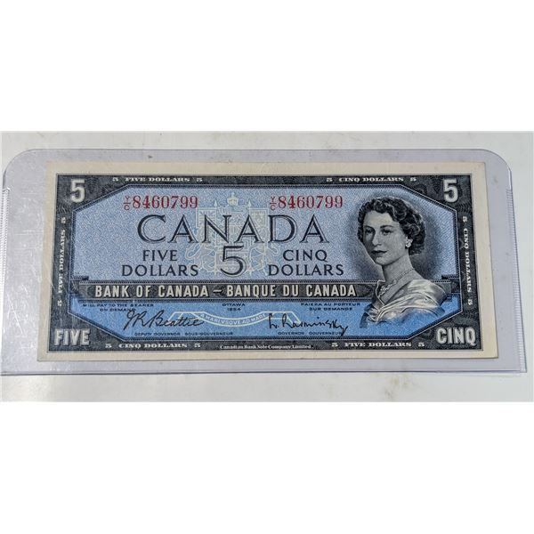 1954 CANADA $5 BANKNOTE MP YC8460799
