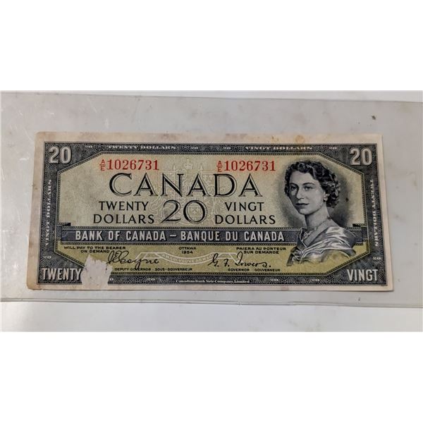 1954 CANADA $20 BANKNOTE DEVIL?S FACE