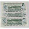 Image 2 : LOT OF 3 CANADA 1973 UNC CONSEC $1 BANKNOTES