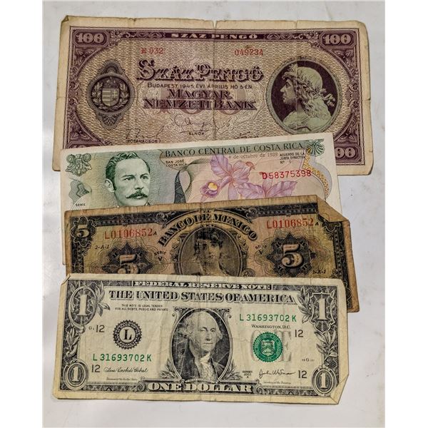 LOT OF 4 INTERNATIONAL BANKNOTES