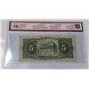 Image 2 : 1938 BANK OF MONTREAL $5 BANKNOTE. CERTIFIED
