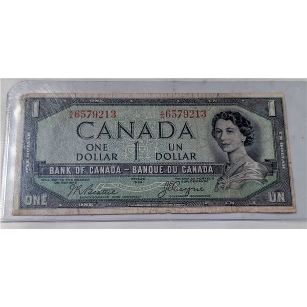 1954 CANADA $1 BANKNOTE DEVIL’S FACE