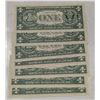 Image 2 : LOT OF 7 CONSECUTIVE 1974 USA $1 BANKNOTES.