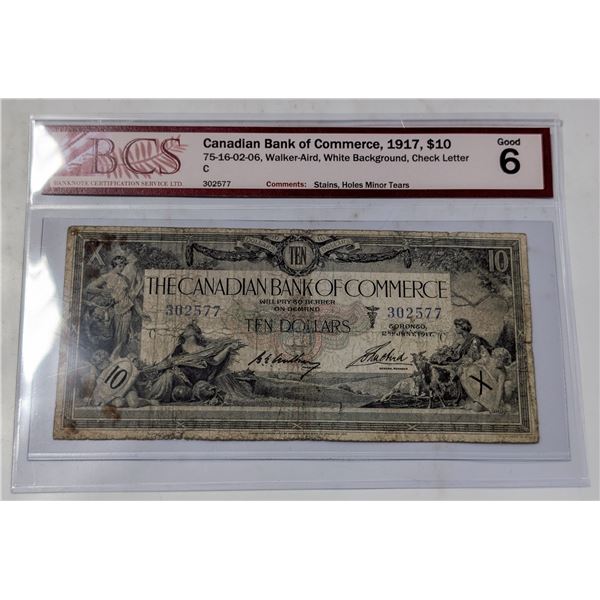 1917 CDN. BANK OF COMMERCE $10 BANKNOTE.