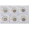 Image 1 : LOT OF 6 UK 3 PENCE SILVER COINS 1891-1943