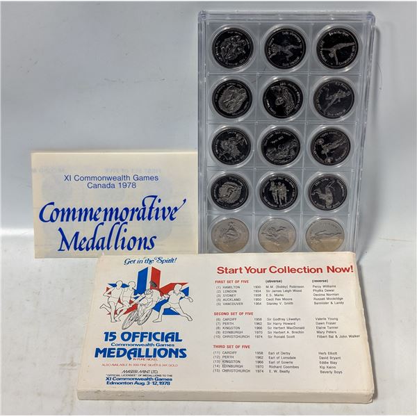 1978 COMMONWEALTH GAMES 15 MEDALLION SET