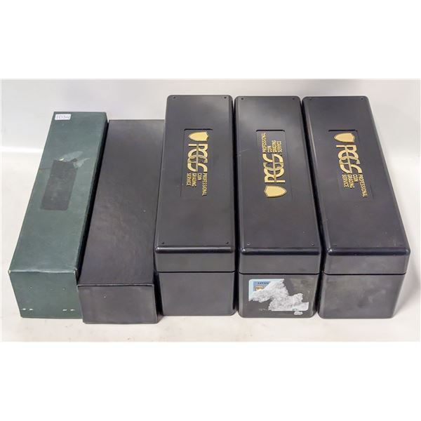 LOT OF 5 COIN STORAGE BOXES FOR SLAB AND 2X2
