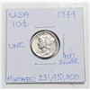 Image 1 : 1944 USA 10 CENTS SILVER COIN. UNCIRCULATED.