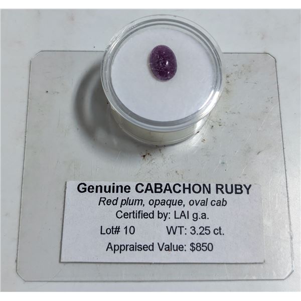 RED RUBY GEMSTONE CABACHON 3.25 CT