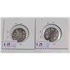 Image 2 : PAIR OF EARLY CANADA 25 CENTS SILVER COINS