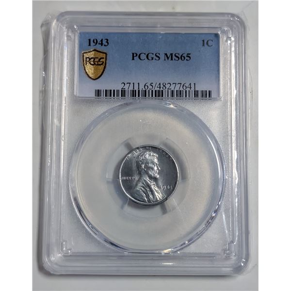 1943 USA STEEL CENT. CERTIFIED. UNCIRCULATED.