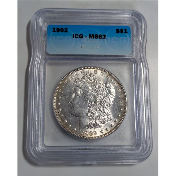 1902 USA MORGAN SILVER DOLLAR 900 SILVER UNC