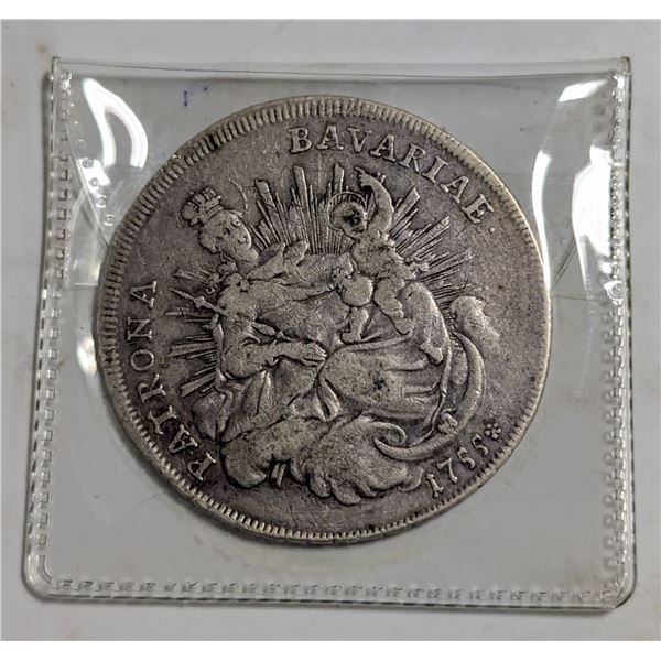 1759 GERMAN STATES BAVARIA SILVER TALER