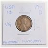 Image 1 : 1911D USA 1 CENT COIN