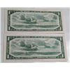Image 2 : PAIR OF 1954 CANADA $1 BANKNOTES. MP.