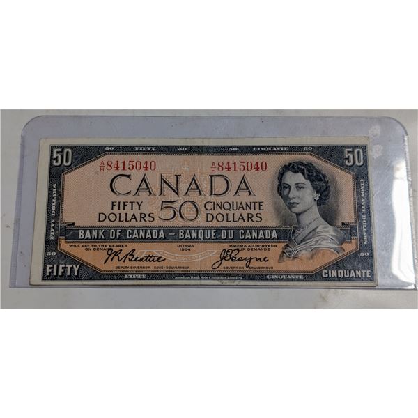 1954 CANADA $50 BANKNOTE. BEATTIE-COYNE.