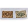 Image 1 : 1862 USA POSTAGE CURRENCY 5 AND 10
