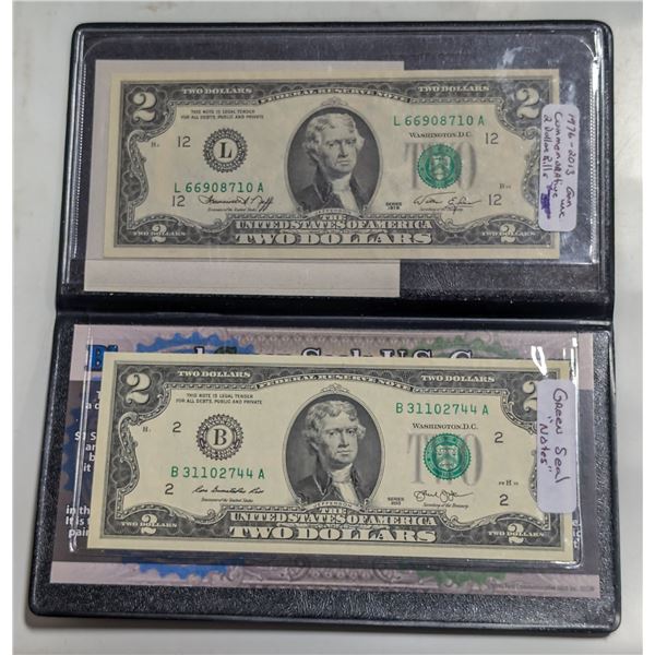 PAIR OF USA FEDERAL RESERVE NOTES. UNCIRCULATED.