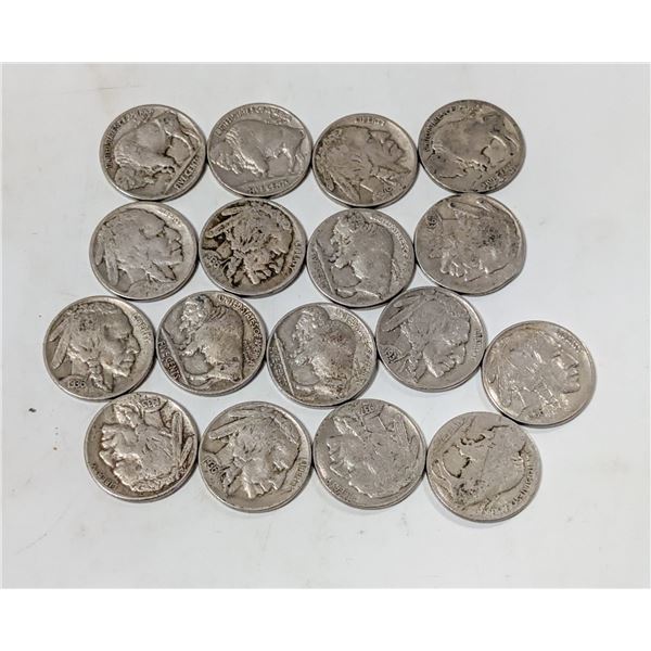 LOT OF 17 USA BUFFALO NICKLES LINE TYPE