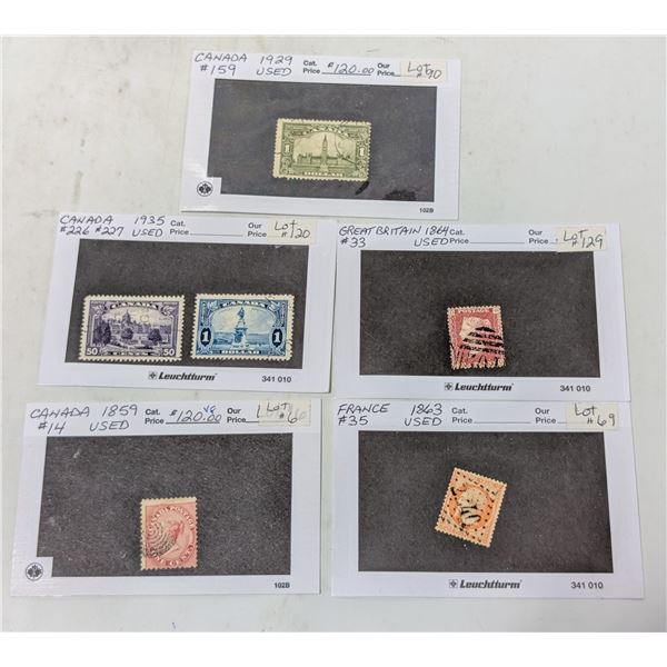 LOT OF 6 POSTAGE STAMPS HIGH VALUE