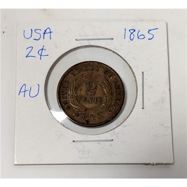 1865 USA 2 CENT COIN