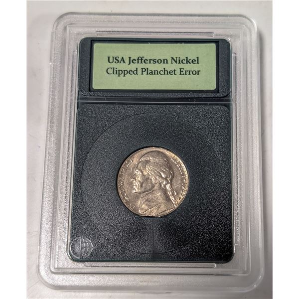 1983 P USA 5 CENT COIN CLIPPED PLANCHET ERROR