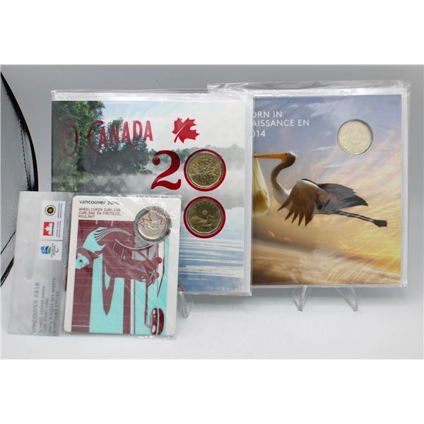 LOT OF 3 CANADA COLLECTIBLE COINS. UNCIRCULATED.