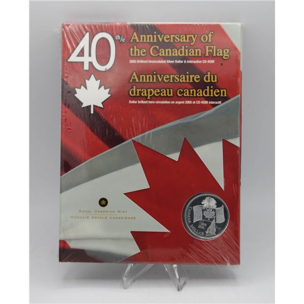 2005 CANADA 40 TH ANNIV OF FLAG WITH CD. SILVER.