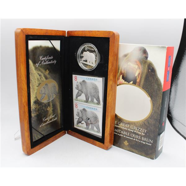 THE GREAT GRIZZLY $8 COINS AND STAMP SET