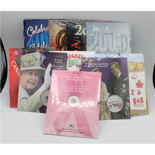 LOT OF 10 COLORED QUARTERS. UNCIRCULATED.