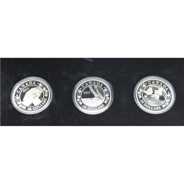 SET OF 3 FINE SILVER $20 COINS PRINCE GEORGE