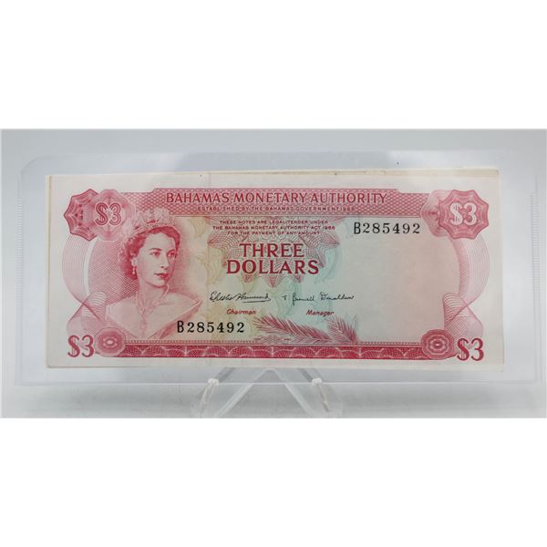 LOT OF FOUR BAHAMAS BANKNOTES. UNCIRCULATED.
