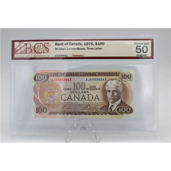 1975 CANADA $100 BANKNOTE. LAWSON-BOUEY.