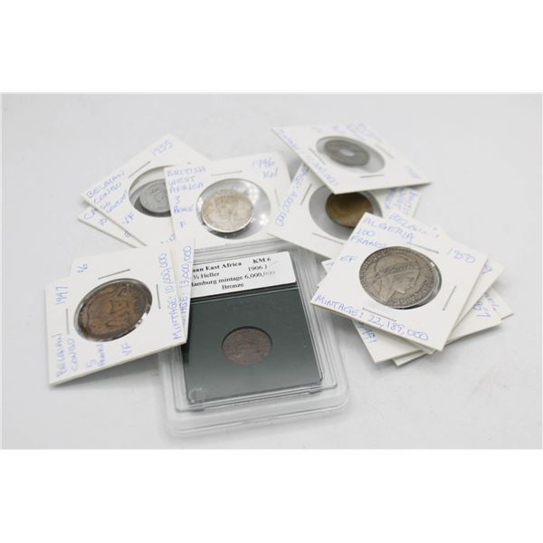 LOT OF 12 COINS OF COLONIZED AFRICA