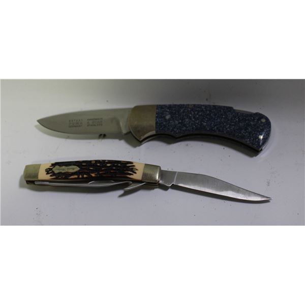 PAIR NICE POCKET KNOVES UNCLE HENRY ETC