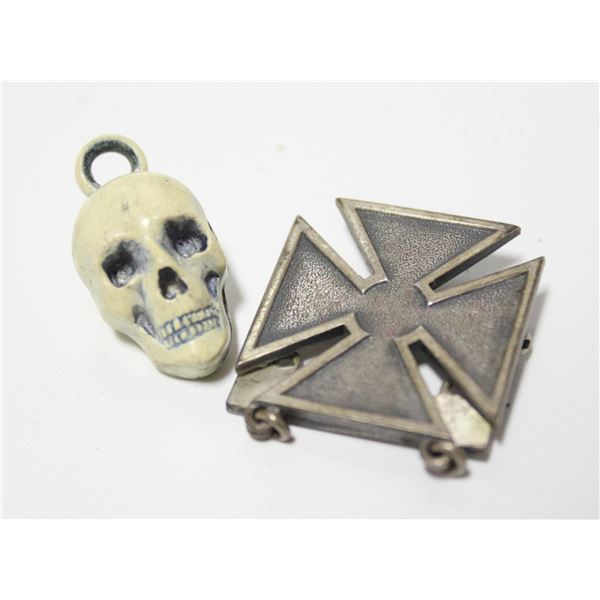 WW2 IRON CROSS RIFLE AWARD W SKULL PENDANT