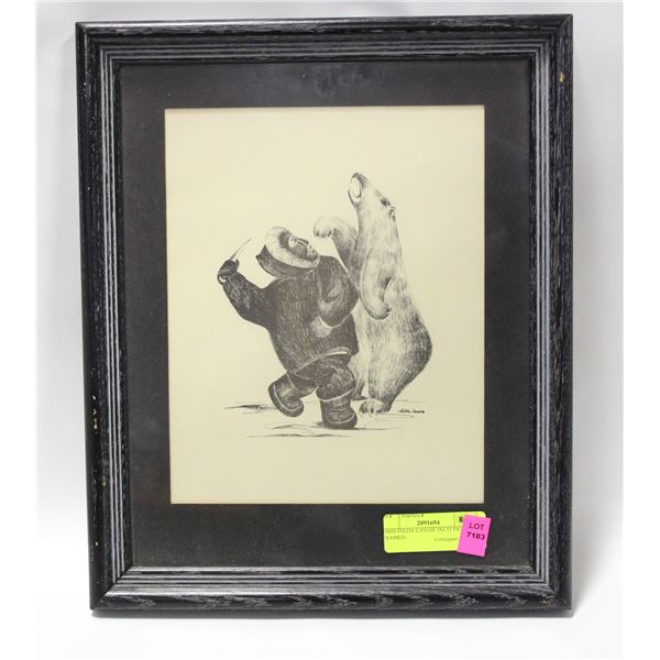 1960S HILDA LAVOIE INUIT PICTURE FRAMED