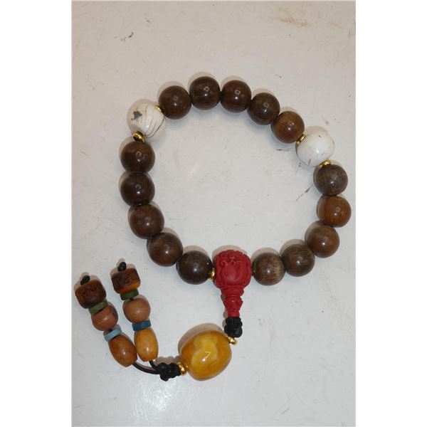 SINO-TIBETAN CEREMONIAL HORN BEADS BRACELET