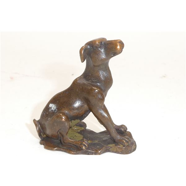 COPPER ALLOY DOG TEA TRAY ORNAMENT