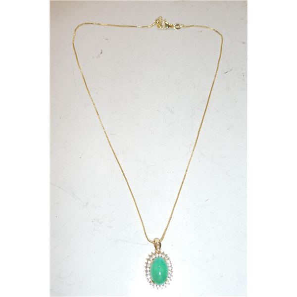 BERMESE SPINACH GREEN JADEITE PENDANT