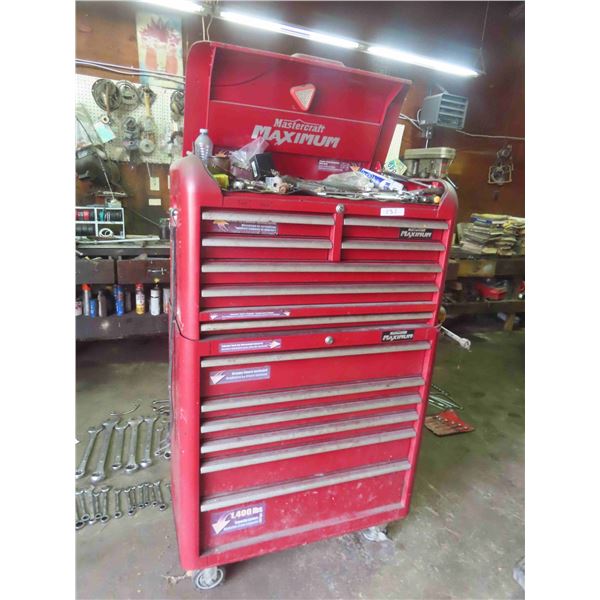 Maximum Rolling 2 Piece Tool Cabinet Full of Hand Tools