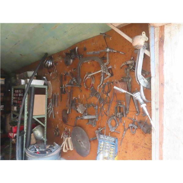 Shed Containing: Spark Plugs, Filters, Bolt Cutters, Metal