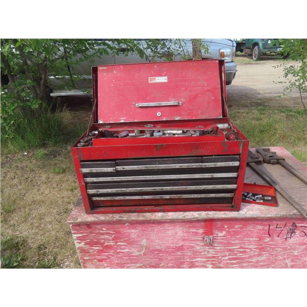 Craftsman Tool Box with Prys, Wrenches, Punches, Pliers,