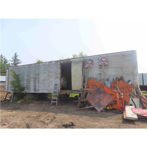 Jobsite/Storage Trailer 42 Ft Tandem  | Rear & Side Doors | Inside 300 + 500 Gallon Tanks | Some Lum