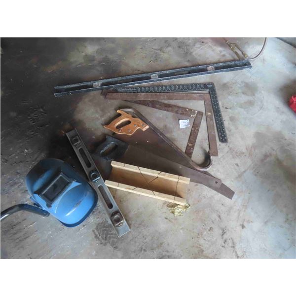 Saws, Squares, levels, Wrecking Bar & Welding Mask